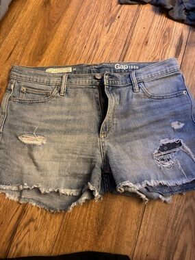 GAP Light Blue Distressed Denim Shorts